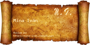 Mina Iván névjegykártya